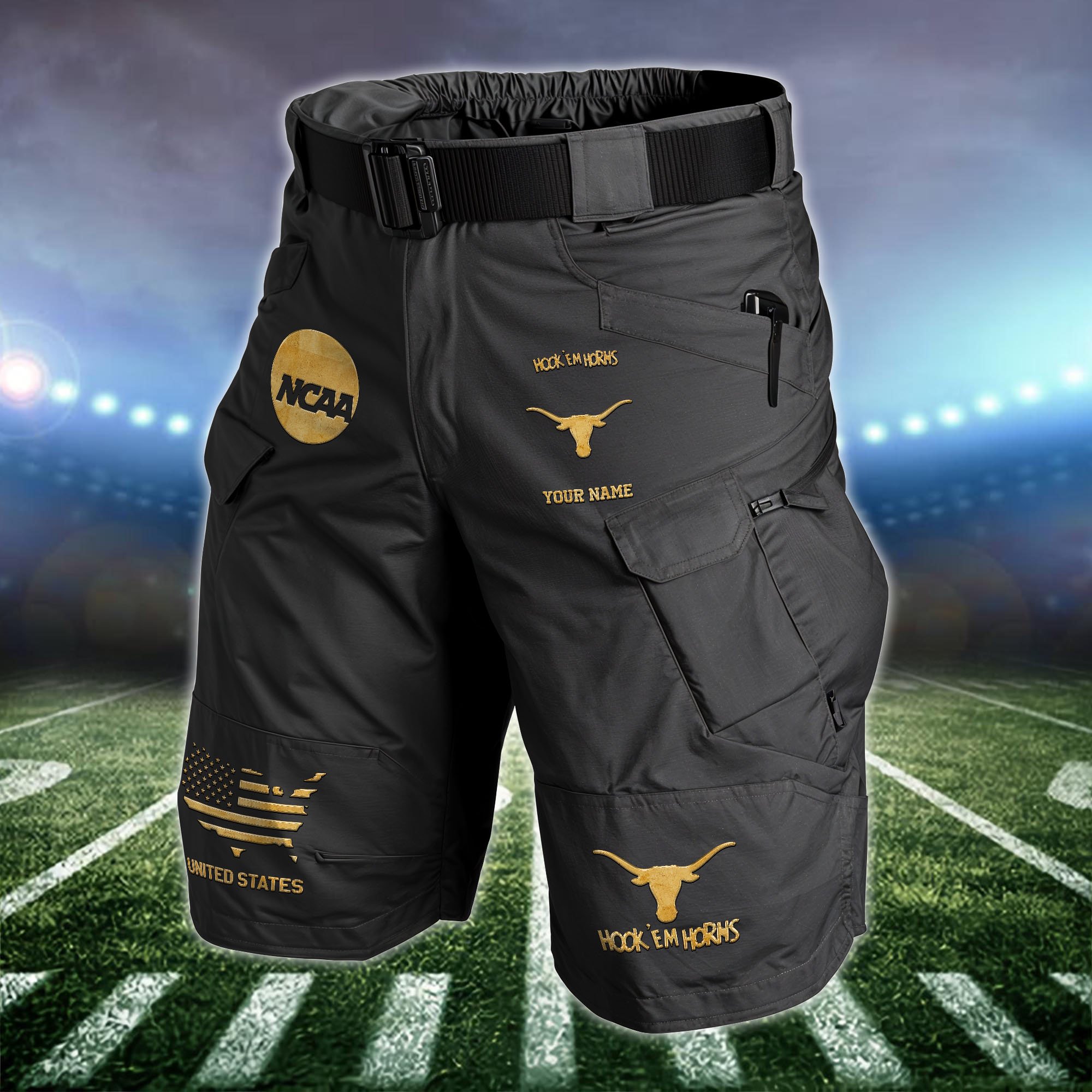 Texas Longhorns  Men Cargo Shorts Custom Your Name, Football Lovers Clothings, Gifts For Football Lovers  EHIVM-59960